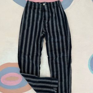 Black and white striped pants